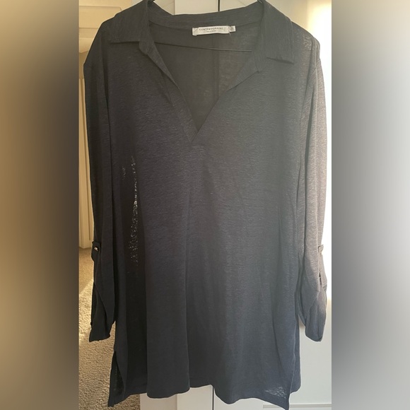 NWOT Blue-Gray Linen Shirt - Picture 7 of 10